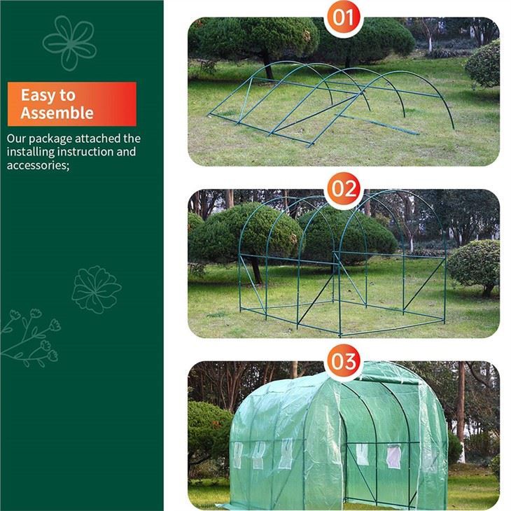 3x3x2 Polytunnel Greenhouse