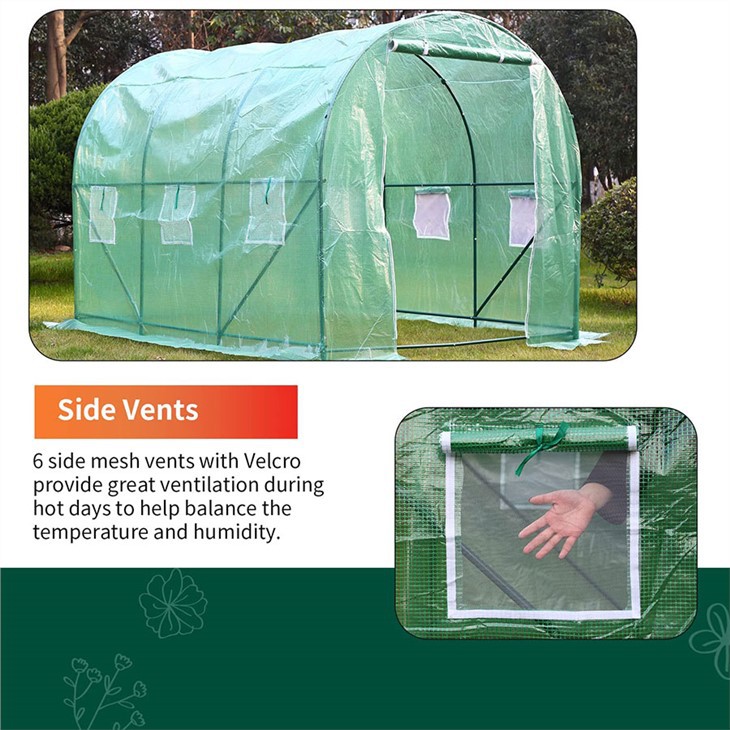 3x3x2 Polytunnel Greenhouse